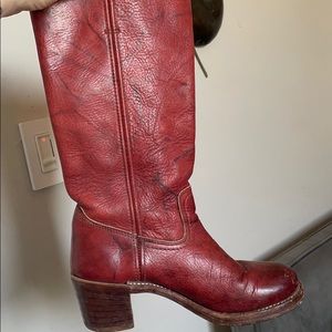 Red leather Frye boots